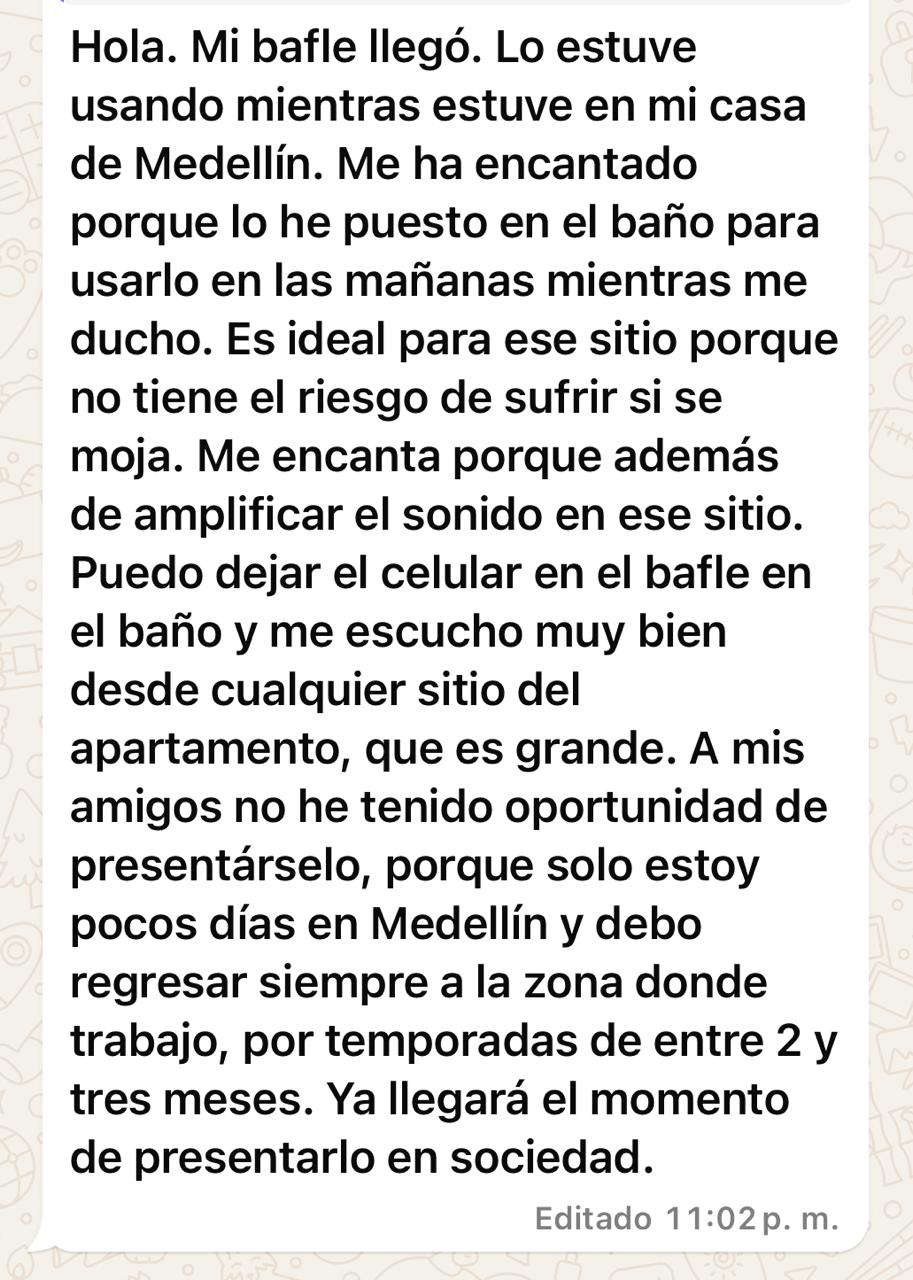 Testimonio real de cliente 12 sobre el Parlante ET